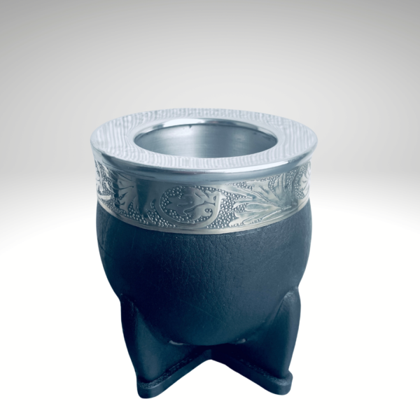 【マテ壺・革】インペリアル（リーフ柄）