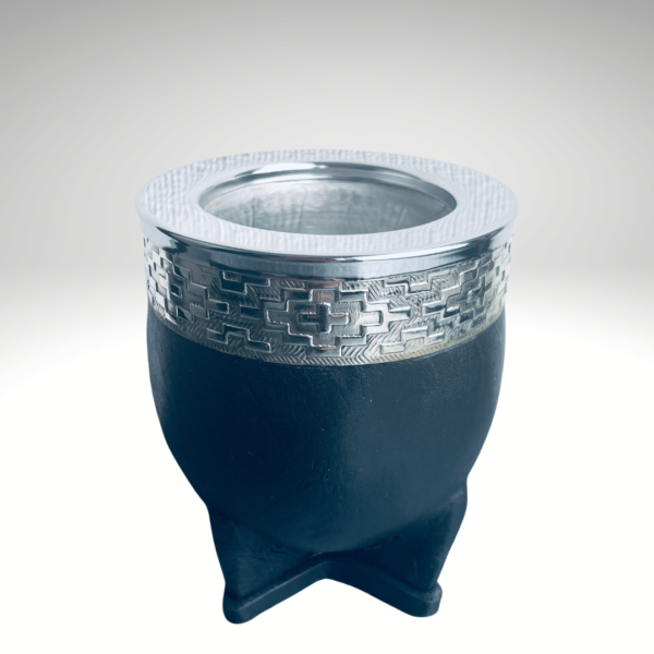 【マテ壺・革】インペリアル（アンデス幾何学柄）